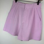ZARA NWT High Rise Bermuda Shorts Sz Small Linen Blend Lilac Purple Photo 5
