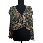 Free People Rudi Ruffle Top XS Women’s Green Night Garden NWT OB1595772. Photo 1
