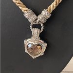 Judith Ripka Silk Cord Silver Smokey Quartz Pendant Necklace Photo 1