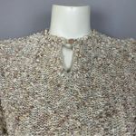 Vintage Gemelli Sweater Neutral Colors Faux Leather Textured Knit‎ Women Retro Tan Photo 9