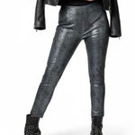 Dennis Basso Snake Print Leggings Womens XL Gray Glam Moto Biker Rocker Skater Photo 0