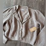 LE JEAN Brown Knit Cardigan Sweater Size 10 Photo 6