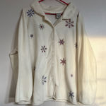 White Stag Women's  Button Front Long Sleeve Embroidered Fleece Sweater Size 22W‎ Photo 0