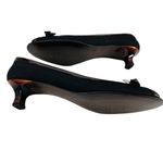 Stuart Weitzman  Fabric Open Toe Heel Patent Leather Tortoise Trim Size 8.5N Photo 4