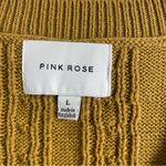 Pink Rose Mustard Cable Knit Sweater Vest size Large Photo 6