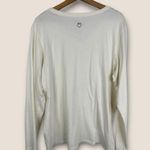 Life is Good Womens size XL Glass Half Full Wine Long Sleeve V Neck Cream TShirt Photo 1