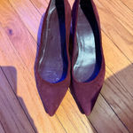 Stuart Weitzman Power Block pump burgundy suede pointy toe comfy heels Leather Photo 3