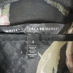 White House | Black Market WHBM Womens‎ Blouse Size 4 Black Floral V Neck Pullover Lined Lace Bell Sleeves Photo 4
