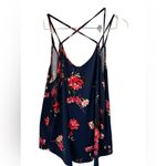 PaperMoon  Women Top Size 3X Blue Multi Floral Spaghetti Straps Blouse‎ Photo 2