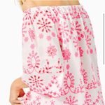 Lilly Pulitzer White Neon Pink Laurenne Off-the-Shoulder Summer Top Shirt XS Photo 2