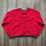 Vintage 90s Red USA American Flag‎ Knit Crewneck Crop Sweater Womens Size XL Photo 4