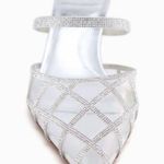 ZARA  heels shoes rhinstone Silver Women's Slingback evening heels  Photo 6