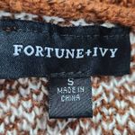 Fortune + Ivy Brown White Cardigan Sweater Size Small NWOT Brown Open Cardigan Photo 7