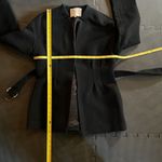 Maje  Belted Jacket Blazer Black Size 2 Collarless Slit Pockets Sash Tie‎ Closure Photo 6