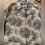 Bill Blass Cottagecore  Roses Floral Tapestry jacket coat Photo 6
