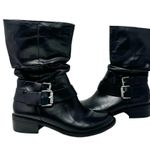 Matisse Robbie Women’s Leather Moto Boots Pull On Slouchy Black Size 9 Photo 8