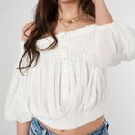 We The Free Women’s Dancing Till Dawn Cropped Top Off-Shoulder Boho in Ivory S Photo 0