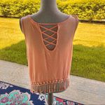 E & M Tank Top With Fringe Orange Size L Photo 3