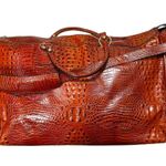 Brahmin Vintage Red Extra Large Weekender Duffle Bag Crossbody Photo 1