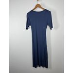 Athleta In A Twist Dress Small S Navy Midi Knot Front Soft Stretch Photo 4