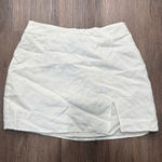 Forever 21  White Linen Blend Mini Skirt with Slit Size Medium Photo 0