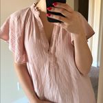 H&M A-Line Muslin Dress Powder Light Pink Ruffle Sleeves XS Photo 5