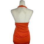 Sheseeworld Cut Out Mini Dress Sleeveless Halter Neck Ruched Dress Orange SZ M Size M Photo 8