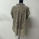 Umgee  Button Up Blouse Collar Women Animal Print Short Sleeve Shirt Size Large Photo 1