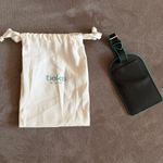 Tieks NWT  Black Leather Luggage Tag with Teal Trim Photo 0