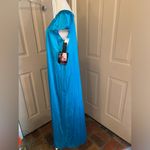 Vanity Fair  NWT old stock peacock blue long gown slip dress short sleeve size S. Photo 3