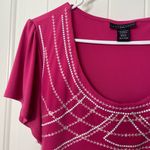 Apostrophe  women’s pink stretch scoop neck tie loose sleeve empire‎ blouse top Photo 1