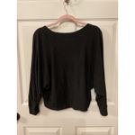 Chaser Skull Graphic Black Cropped Drop Shoulder Batwing Sleeve Sweatshirt, M Photo 5