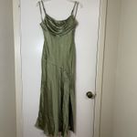 Selfie Leslie NEW! Well Versed Pleated Bust Front Split Dress Olive MED 27595d24 Photo 2