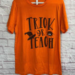 Bella Canvas Medium Halloween Teacher Shirt Orange Photo 0