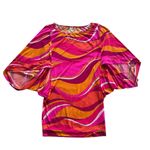 Trina Turk  Vivid Vista Drape-Sleeve Swim Tunic-Bathing Suit Cover Ups Size Small Photo 3
