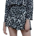 ZARA NWT Leopard Print Skirted Shorts Skort Size XS Black Gray Photo 0