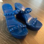 Carmen Sol Studded Blue Wedge Jelly Sandals Size 8 Photo 1