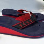 Ralph Lauren Lauren Ralph JAMILIA Sandals Shoes Women's 11.5 Canvas Wedge Platform Flip Flop Photo 0