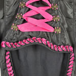 Landhaus Dress Size M Black Pink Rhinestone Rose Oktoberfest‎ Dirndl Corset Size M Photo 3