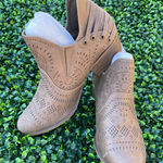 Daisy Fuentes  Perforated Tan Ankle Booties Photo 0