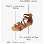 New Luffymomo Women's Gladiator Sandals Flat Fisherman Thong Strappy Sandals 10 Brown Photo 3