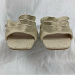 Bandolino  Rista Metallic Gold Ruffle Slide Heeled Sandals Women's Size 8 Photo 3