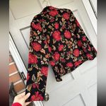 Briggs New York  Jacket Womens Long Sleeve Button Up Black‎ Red Floral XL Photo 7