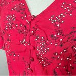 Madewell Daylight V-Neck Top in Windswept Floral Americana Cranberry Red 8 K5730 Photo 4