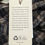 Barbour Lorelie Top Praline Plaid V-neck Seersucker Puff Sleeves 12 New Photo 11