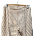 Free People Slim Pull On Velvet Tan Cream Stripe Pants Flare Leg size large Photo 5