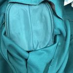 VTG 80s Wrap Midi Dress Belted Long Sleeve V Neck Shoulder Pads Teal Women’s 12 Blue Photo 10