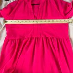 Amanda Uprichard  Saffron Dress in Begonia Pink Long Sleeve V-Neck Tiered Mini XS Photo 10