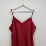 Massini  Red Satin Long Nightgown Dress Sheer Embroidered Floral Size 2X Plus Photo 1