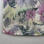 J. Jill purple green floral linen blend open knit breathable top size small Photo 4